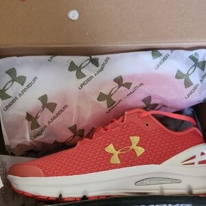 Under Armour Coral and Gold Sneakers